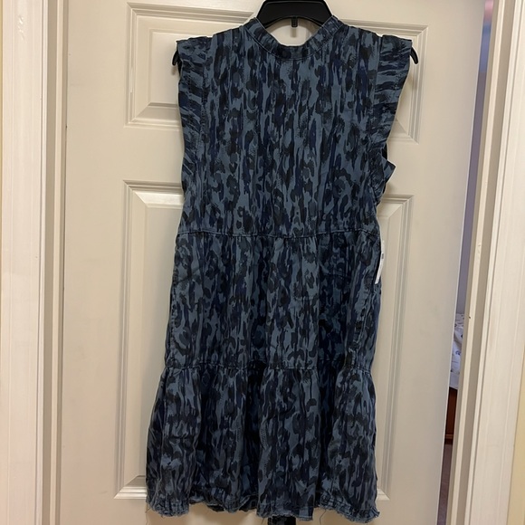 NWT Anthropologie Blue Camouflage Dress- Size S - Picture 9 of 16